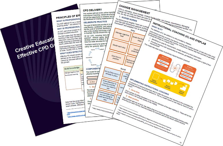 A graphic of a selection of CPD documents